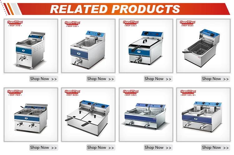 28L Stainless Steel 1 tank 2 basket Commercial Chicken Potato Chips Gas Deep Fryer with Temperature Control