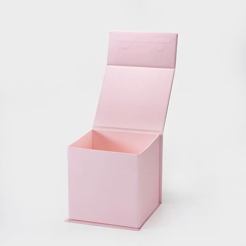 Custom Printed Magnetic Packaging Candle Stone Boxes Pink Magnet Folding Gift Box With You Logo