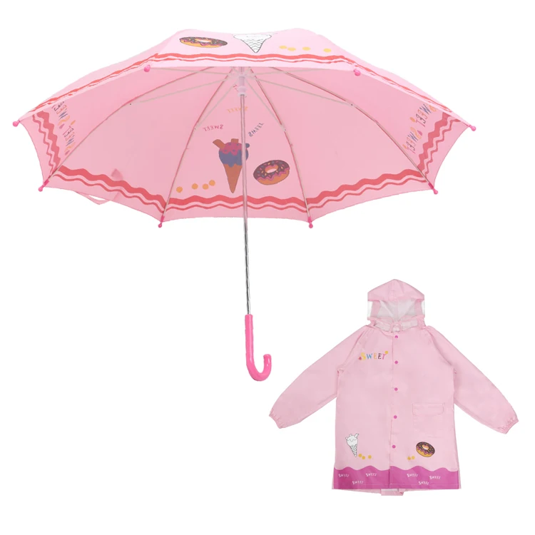Ok Umbrella Cheap Water Color Change Children Umbrella and Raincoat Set Hot for boys and Girls