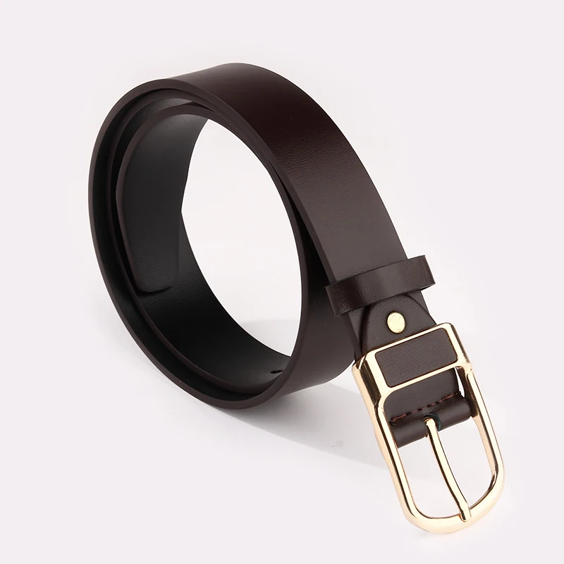2021 Hot Double Sides PU Leather Reversible Belt Black and Brown Dress Belt Rotate Buckle Vintage Belt