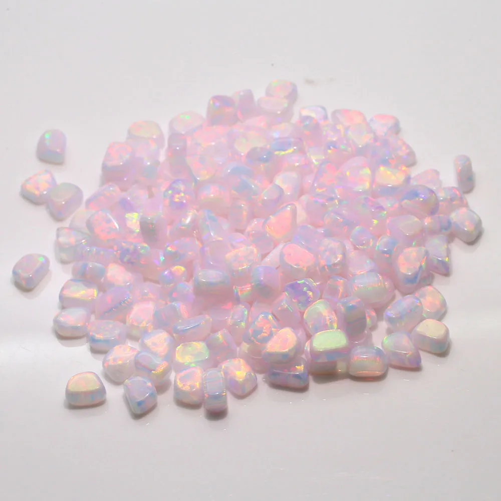 Japan Resin Free Galaxy Synthetic Loose Opal Stone Tumbled Red Fire Heat Resistant Gilson Opal Beads