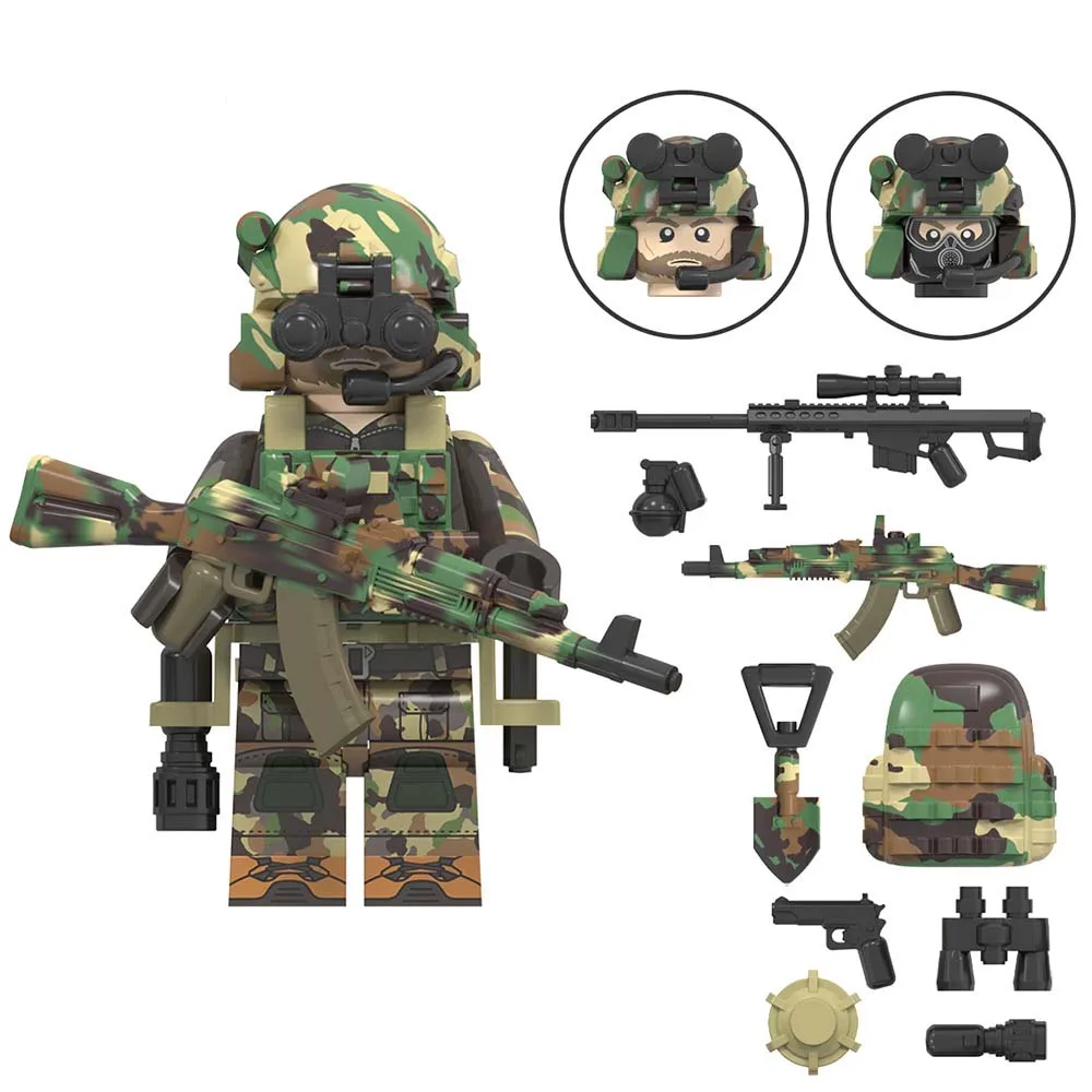 Hot Sale Delta Forces Marine Soldier Mini Figures Series Troops Cartoon Building Blocks Weapon Accessories Assembled Plastic Toy