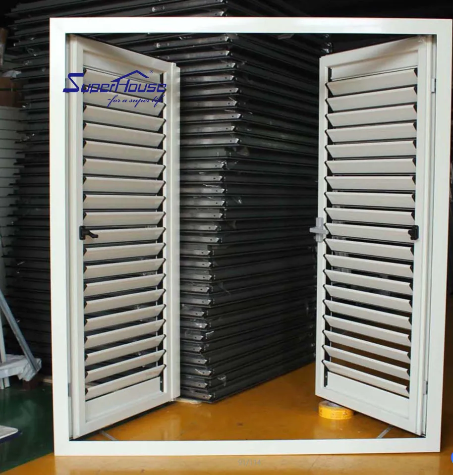 High Quality Swing Aluminum Frame Shutter Door Louvers Modern Residential Hinged Shutters Louvre Doors For Sales