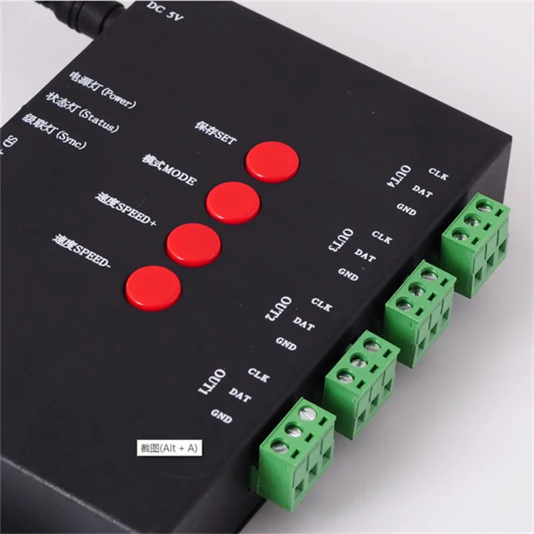 High Quality DC5V Programmable SD Card Program T8000 T4000 Led Rgb Pixel Controller for RGB LED Strip
