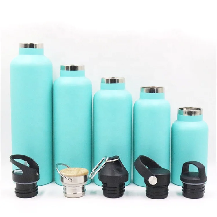 custom 350ml 500ml 600ml 750ml 1000ml double wall stainless steel water bottle  sport bottle for outdoor with lid