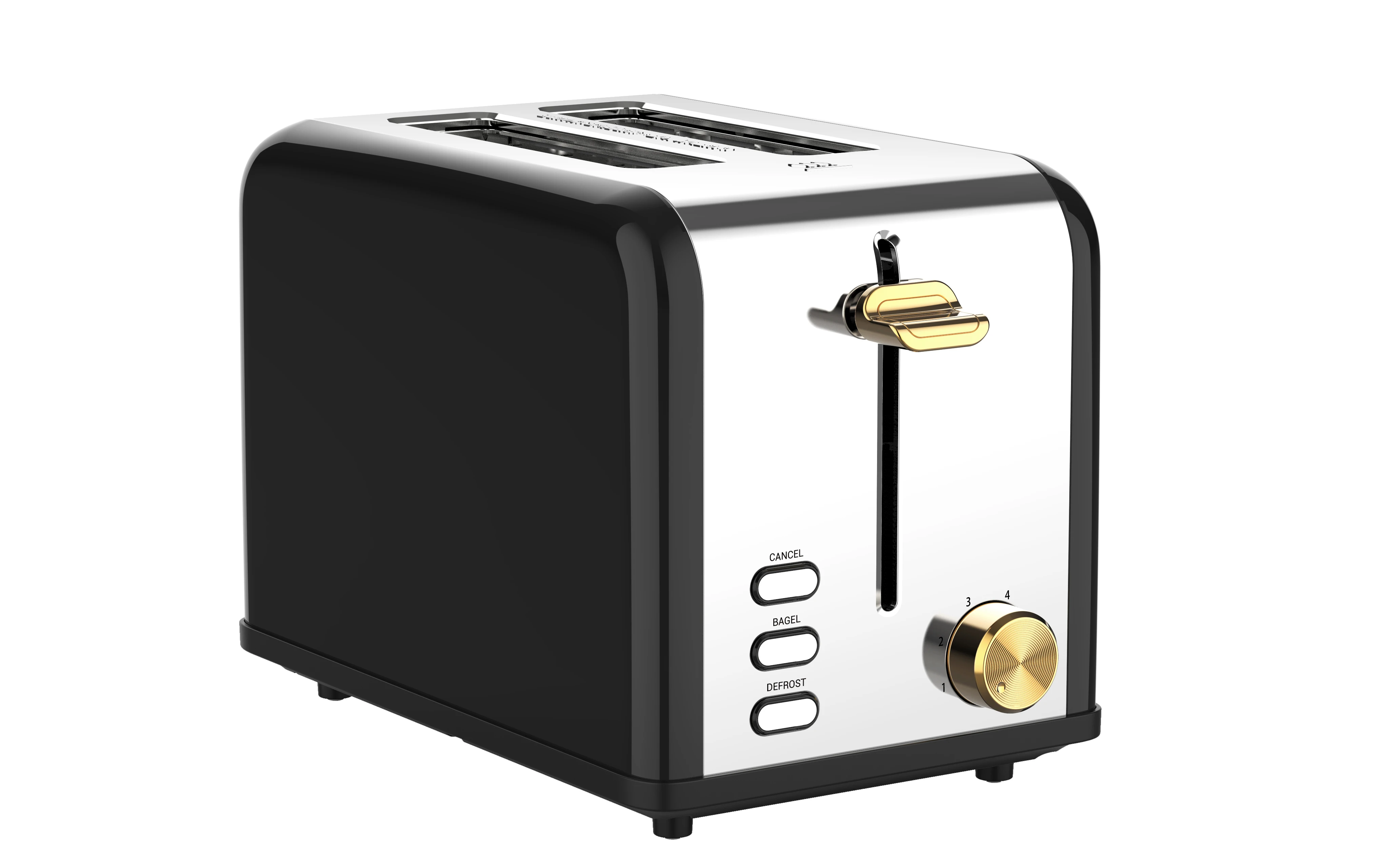 Custom Factory Household Appliance extra Wide Slot 2-Slice Bread Toaster Stainless Steel Electric Toasters