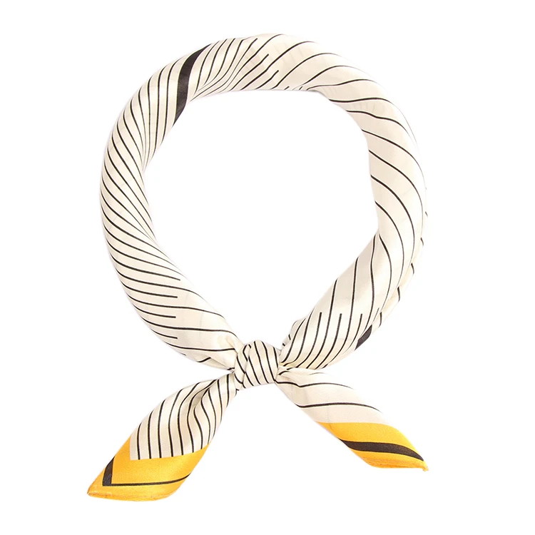 Small Satin Edge Woman Square Scarf High Quality Designer Inspired Luxury Digital Printed Plain Custom Mulberry Silk Autumn 2pcs