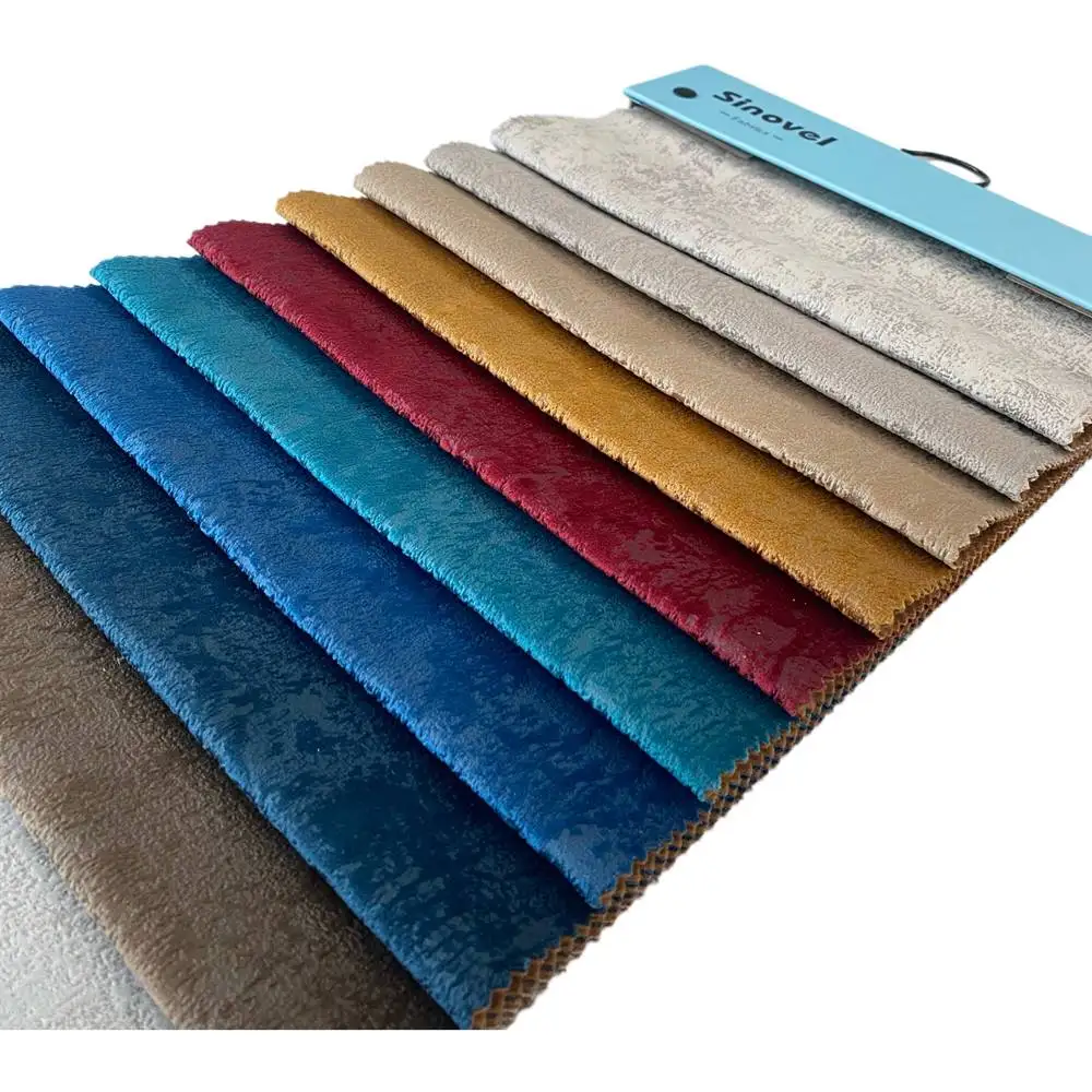 Sinovel custom home deco 100% polyester embossed  holland velvet curtain sofa fabric for curtain velvet