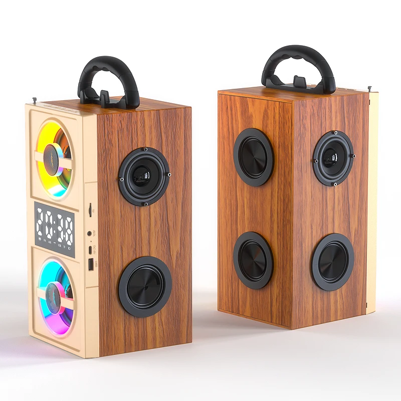 New Innovation Portable Wooden Home Theater Audio Wireless BT5.0 Wooden Speaker With Fm Radio