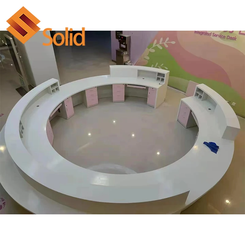 LED commercial bar sale disco furniture solid surface round bar counter