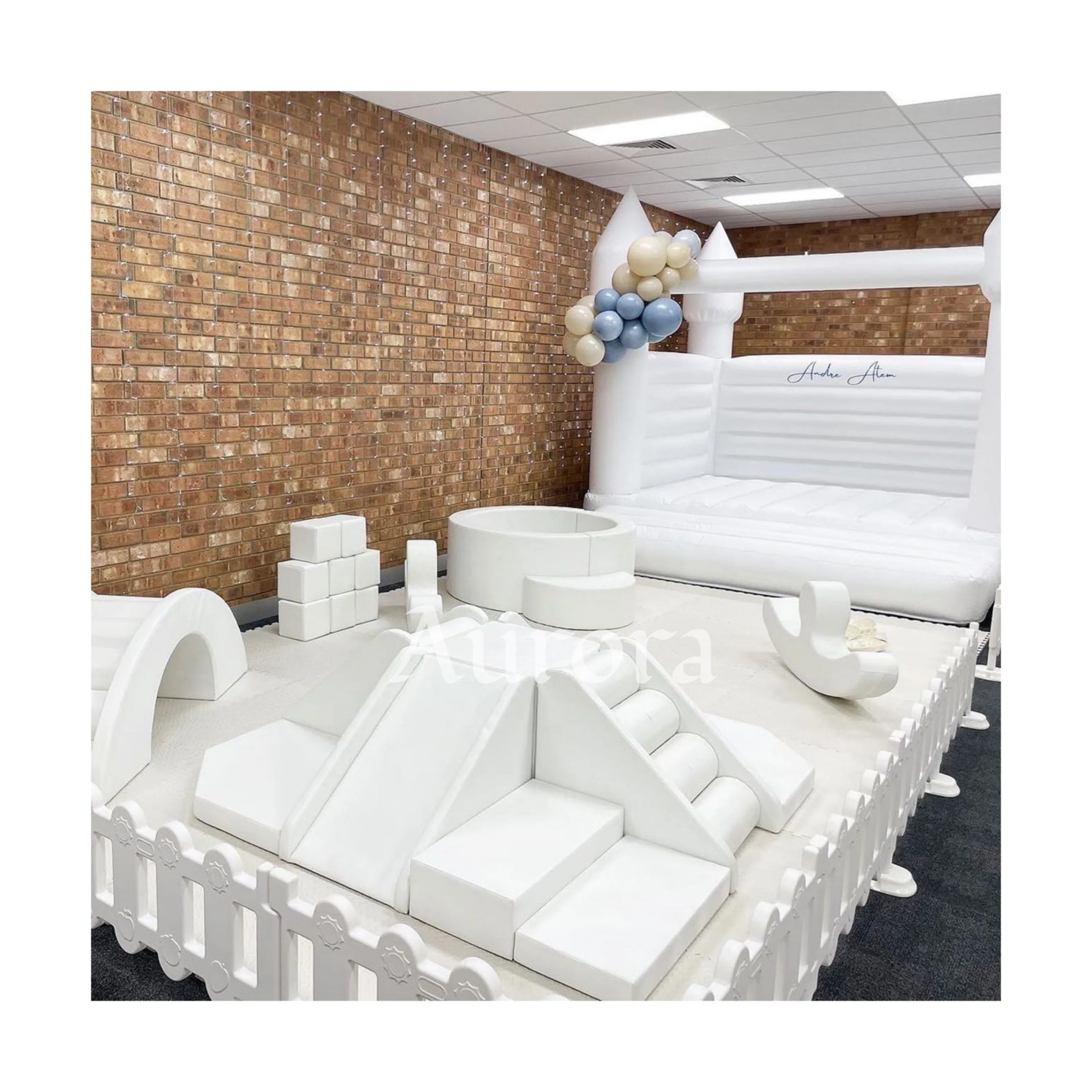 Надувной белый надувной замок для помещений мягкое игрооборудование мягкие игрушки скалолазания малышей Мягкий игровой коврик с эффектом