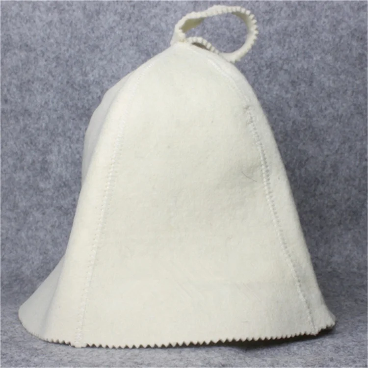 Customized logo nature 100% wool felt sauna hat