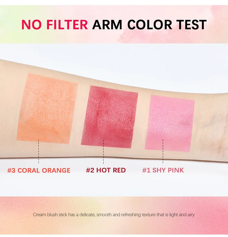 OEM Private Brand Cream Blush Vegan Herbal Essence Blush Stick Vegan Blush Can be used as eyeshadow and blush for the face