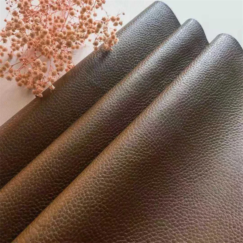 Cheap Litchi Grain Pattern PVC Leather Home Textile Products Material with 0.7mm Thickness