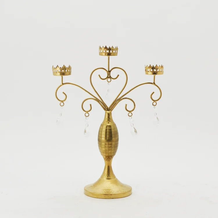 Candle Holder Handmade and Iron Material Votive Metal with Metal Luxury or Home Decoration Stand for Wedding & Acrylic Lantern