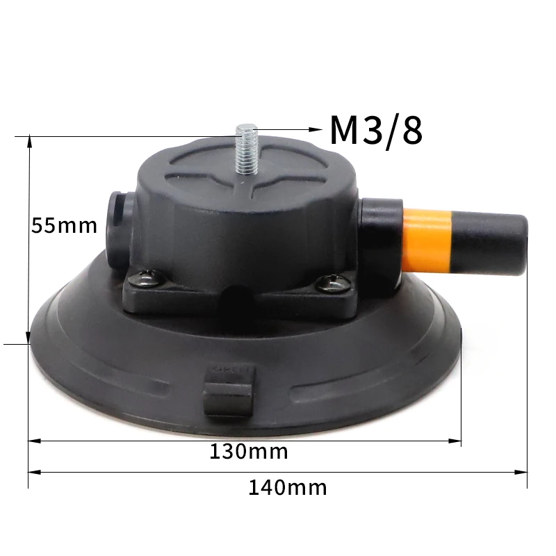 5inch New Size Vacuum Suction Cup Glass Lifter Hand Pump with M6 M8 1/4 3/8 Thread for Car Roof Rack