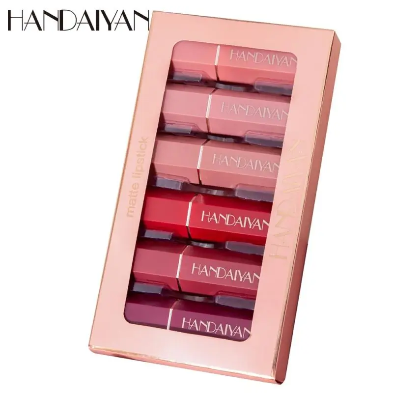HANDAIYAN 6pcs/set Matte Lipstick Set Waterproof Long Lasting Nude Lipsticks Women Fashion Lip Makeup Cheap Gift Cosmetic