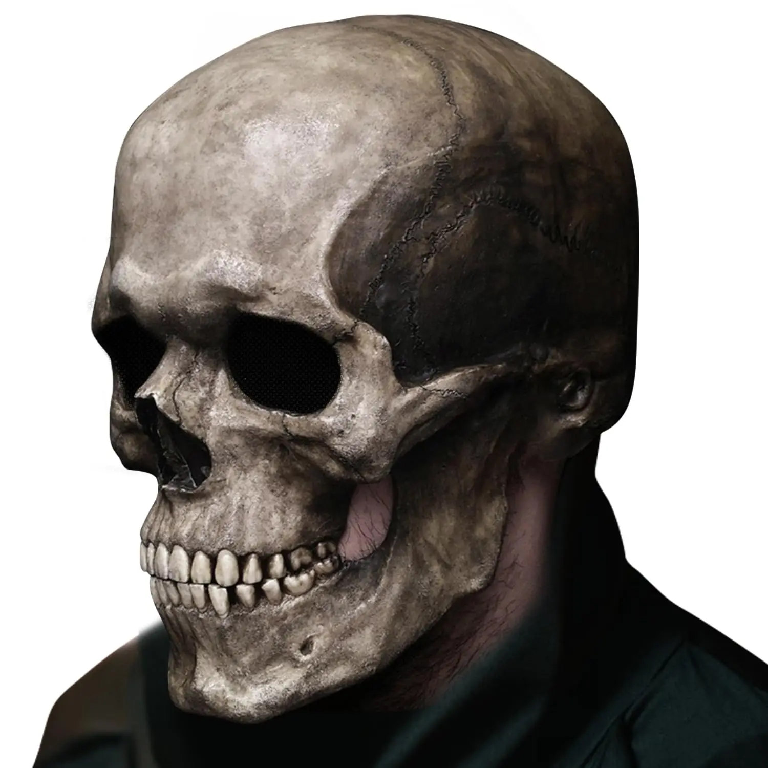Halloween Movable Jaw Skeleton Cosplay Horror Full Head Mask Costume Props Latex Mask Halloween Mask