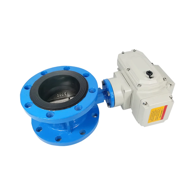 The best quality electric flange butterfly valve made of carbon steel material electric flange center line butterfly valve