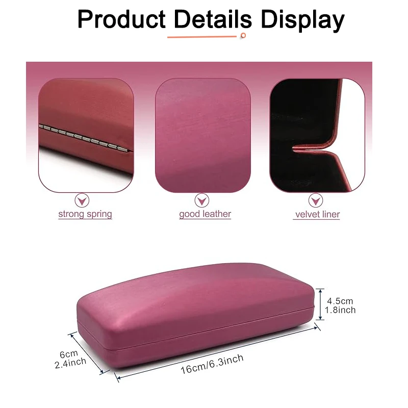 Wholesale Optical glasses case Iron reading cheap metal PU  glasses box eyeglasses package Eyewear case with custom logo