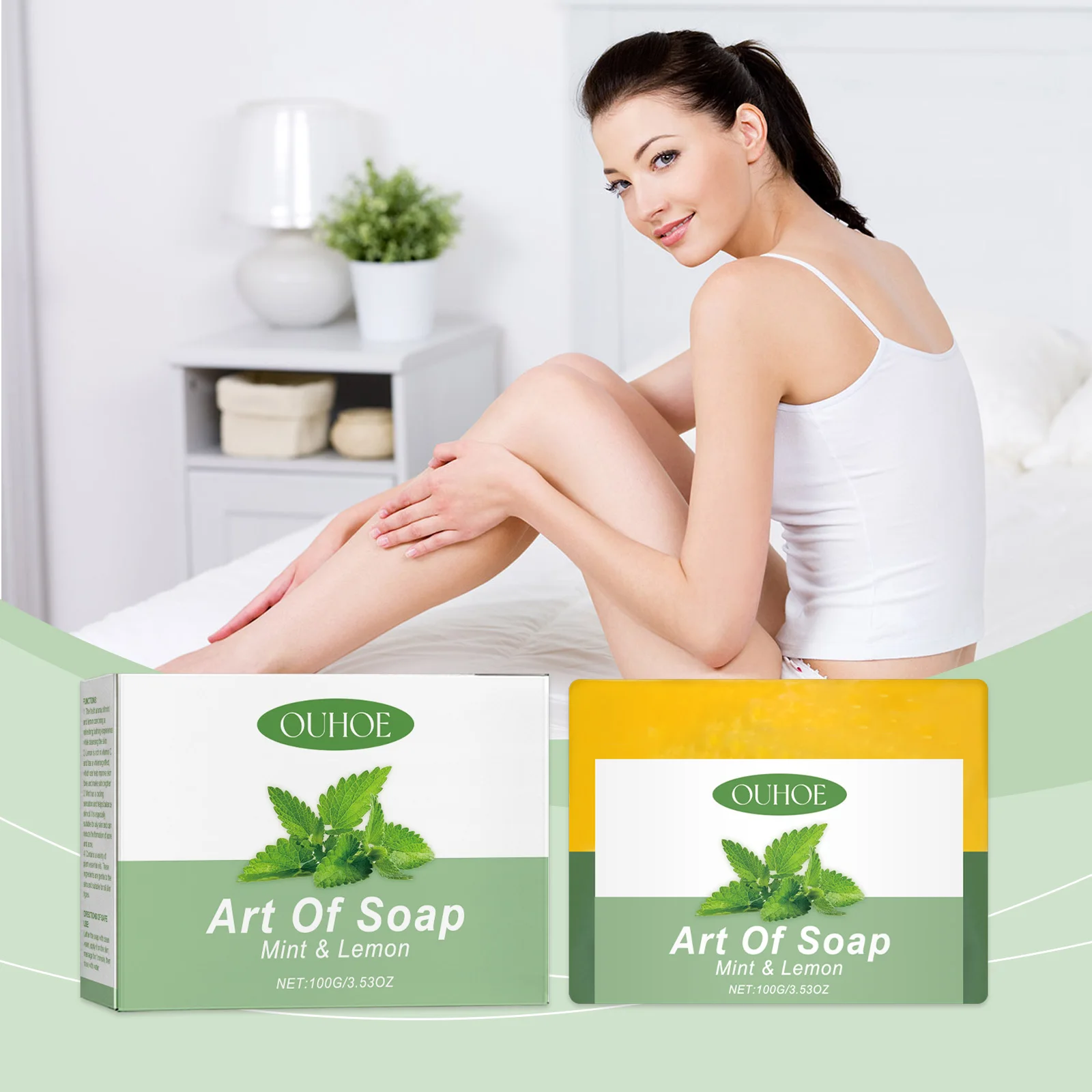 Multi Functional Lemon Mint Cool Soap Bathroom Accessory Soap Brightening Dull Skin Gentle Clean Oil Control Face Skin Care