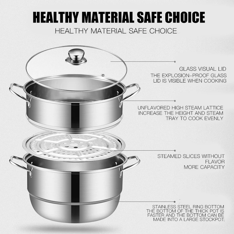 New Product Ideas 2024 Wholesale High Quality Commercial Steamer Cook Pot Cooker Stainless Steamer Pot Layer Food Steamer
