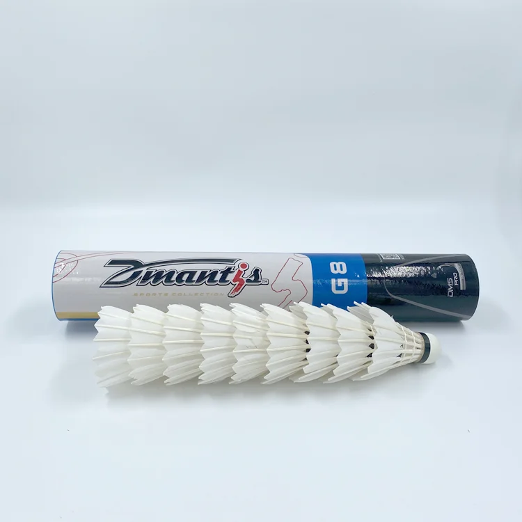 Dmantis G8 Indoor Badminton Shuttlecock 74-78 Class A Durable Stretched Goose Feather Cork Head Stable Sports Training Daily Use