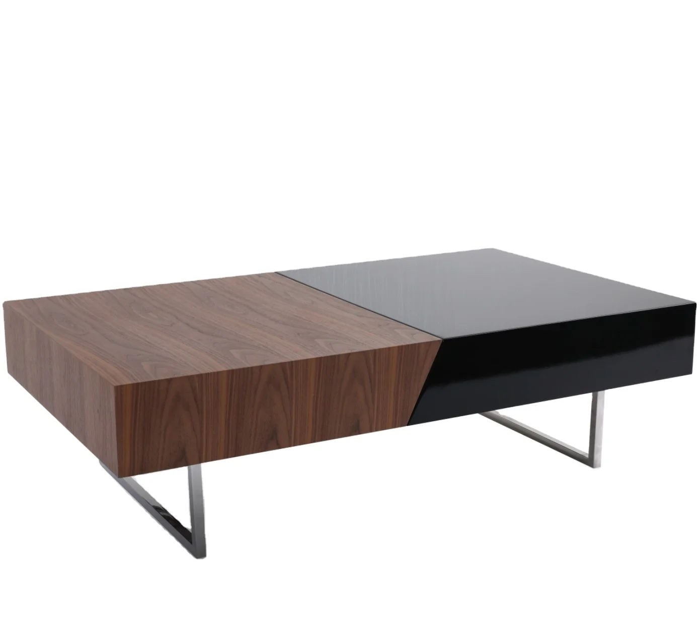 Современный дизайн мебель для гостиной прямоугольный ореховый винированный журнальный столик из древесины MDF