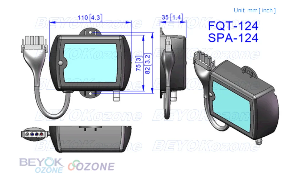 Beyok FQT-124 50 мг клетка генератора озона для горячей трубы spring Spa озонатор очистки воды плавательного Бассеина с