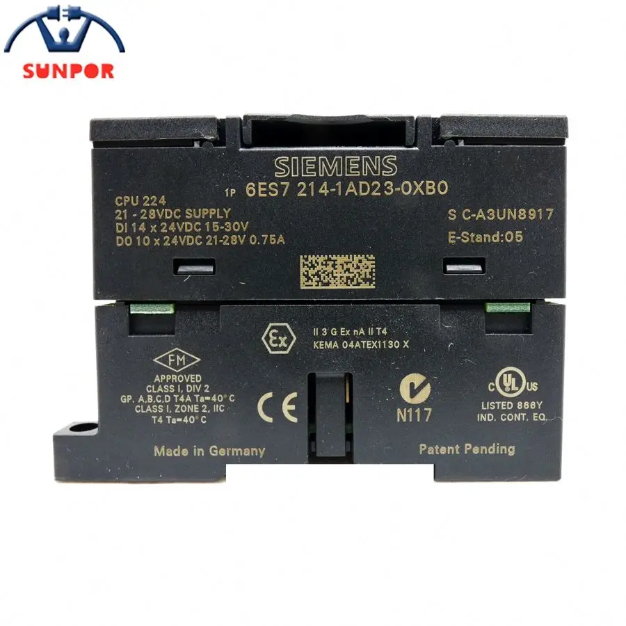 Original 6ES7214-1AD23-0XB0 SIMATIC S7-200 CPU 224 Compact Unit DC Power Supply 14 DI DC/10 DO DC