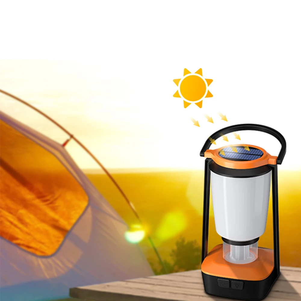 Wholesale Portable Solar Rechargeable RGB LED Emergency Camping Light for Camping or Outdoor Fishing