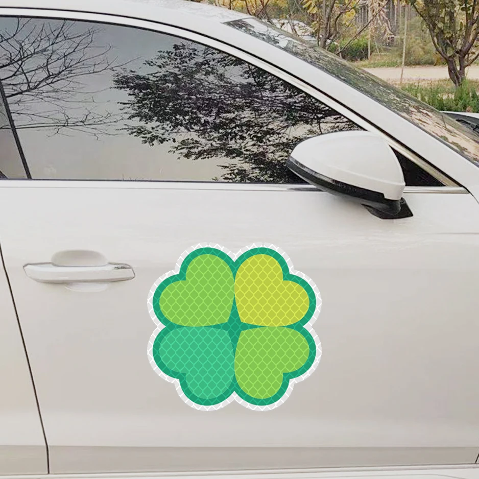 Lucky Clover Custom Reflective Car Sticker High Visibility Diamond grade reflective stickers  High Viscosity Reflective Film