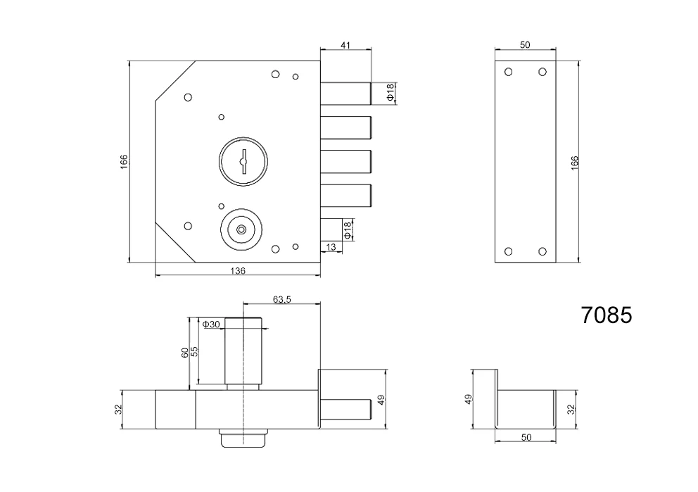 Reliable quality Brass Indoor door lock wooden door Thief Proof Rim Lock with Brass Latch