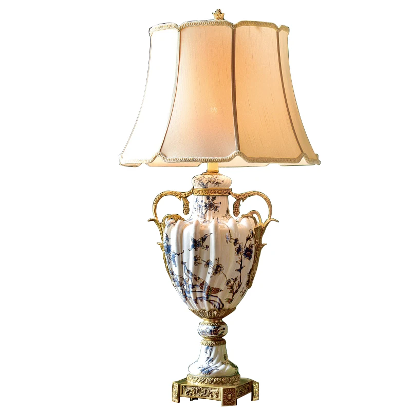 High Quality Oriental Hotel Lightings Antique Retro High End Popular Desk Light Table Lamps for Living Room Wholesale Ceramic