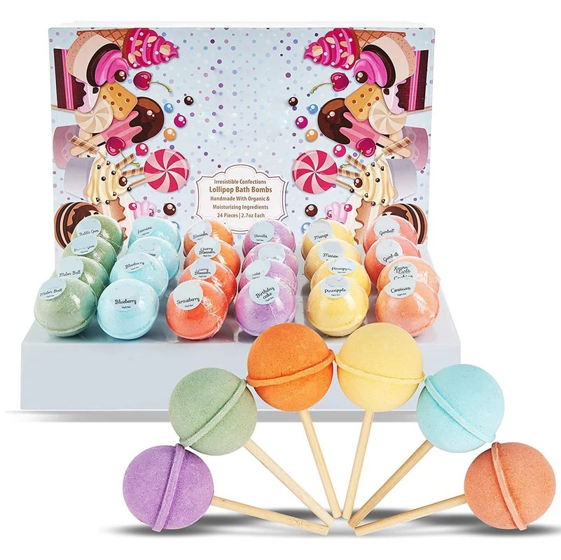 Factory Custom Color Fragrance Shower Bomb Fizzies Organic Lollipop Bath Bomb
