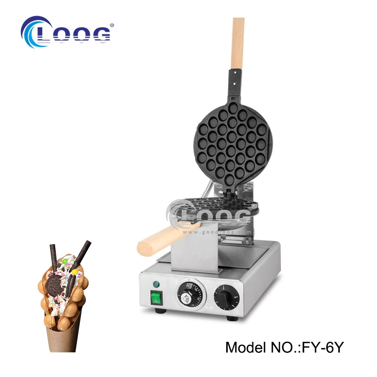 High Quality Stainless Steel Electric Waffle Baker Price Best Nonstick Commercial Egg Bubble Waffle Machine with EGO
