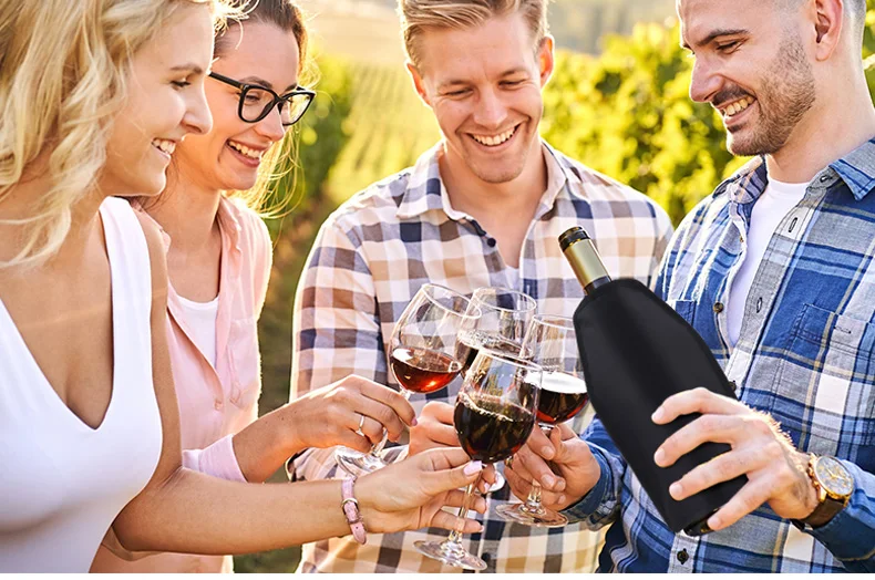 Wine Iced Bottle Bag Wrap Sleeve Fresh Keeping Gel Pack Neoprene Insulated Beer Bottle Holder Insulated Cooling Sleeve