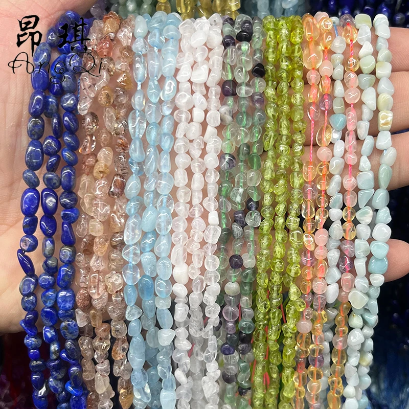 Wholesale Drilled Natural Irregular Nugget Stone Beads 3-5mm Small Pebble Stone Beads DIY Necklace Bracelet