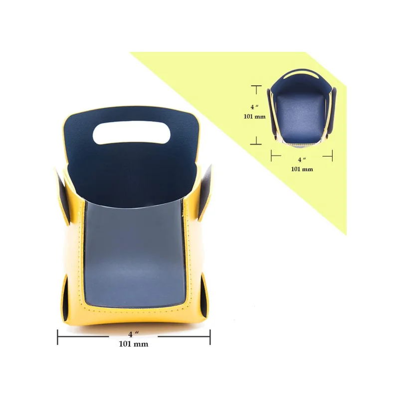 Storage Tray PU Leather Transparent Window Small Decorative Holder Basket Double Side Color Storage Organizer