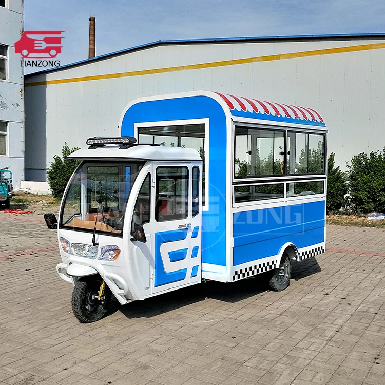 TIANZONG R1 Mobile piaggio ape electric tricycle food cart tricycle food truck catering trailer snack food trike