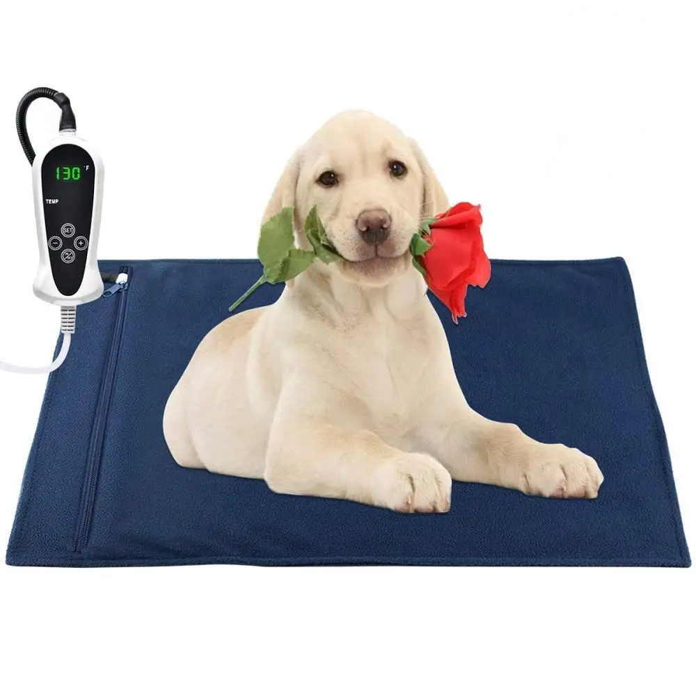Pet Heating Pad Dog Cat with Timer Electric Heated Dog Cat Pad Temperature Adjustable Pet Bed Warmer Blanket Mat Auto Power Off