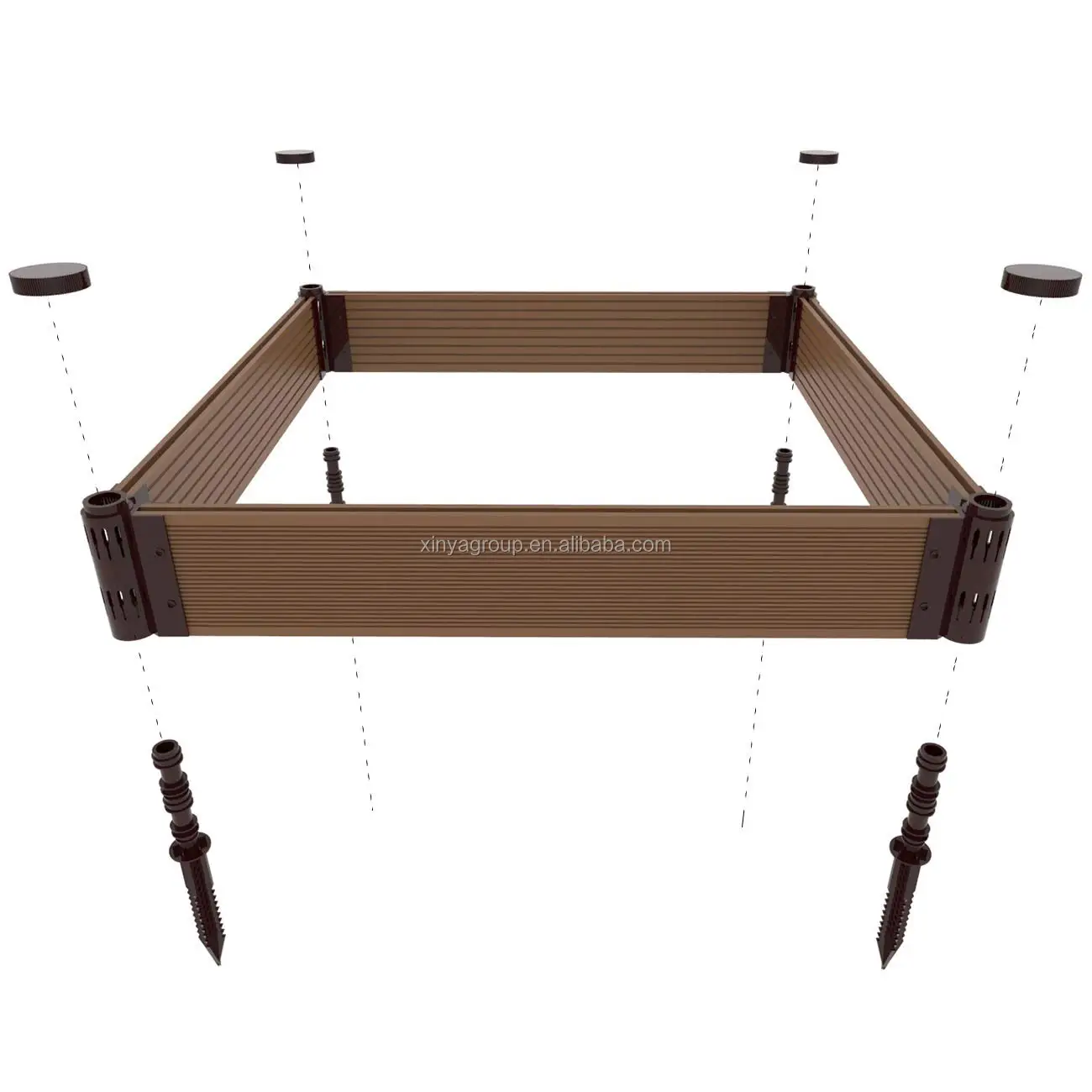 Durable WPC flower box backyard Garden Raised Flower beds
