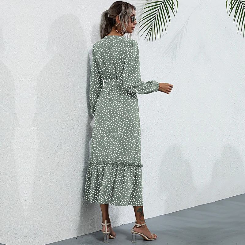 Vestidos Bulk Clothes New Arrival Dresses Women Classic Midi Dress Women Casual Dresses Women Printed