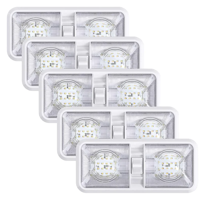 Led interior light Ceiling Light 12V 24V Double Dome Light With ON/Off for RV Camper Car Trailer Boat Motorhome Truck Roof