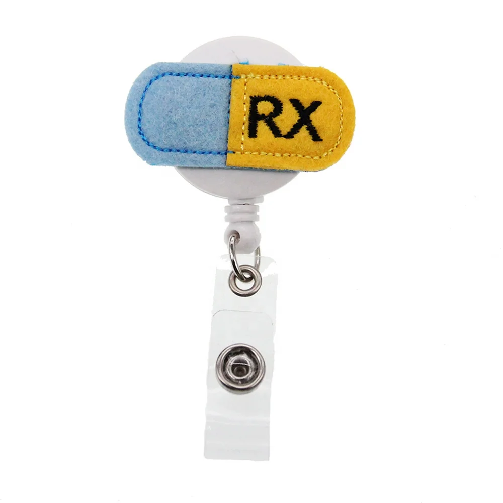 Медицинская войлочная таблеточка медсестра RX аптека выдвижная удостоверение личности бейдж держатель Тяговая