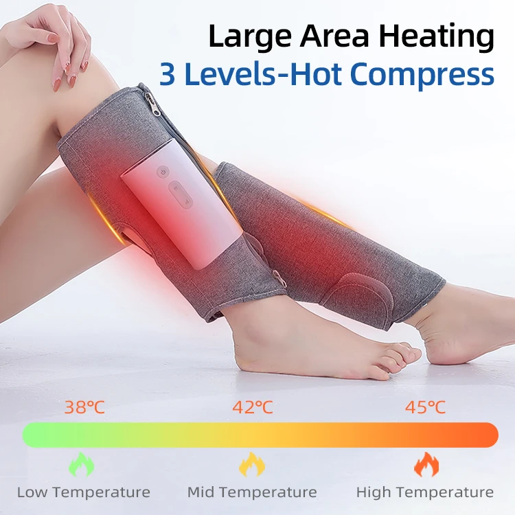 Rechargeable Compression Device Leg Massager Wireless Air Compress Electric Foot Calf Massager Pressure Instrument With EMS Heat
