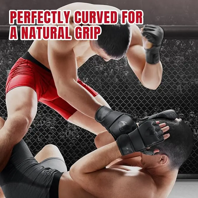 Wellshow Gloves for Men Women Martial Arts Bag Kick boxing Gloves with Open Palms Boxing Gloves for Punching Bag Sparring