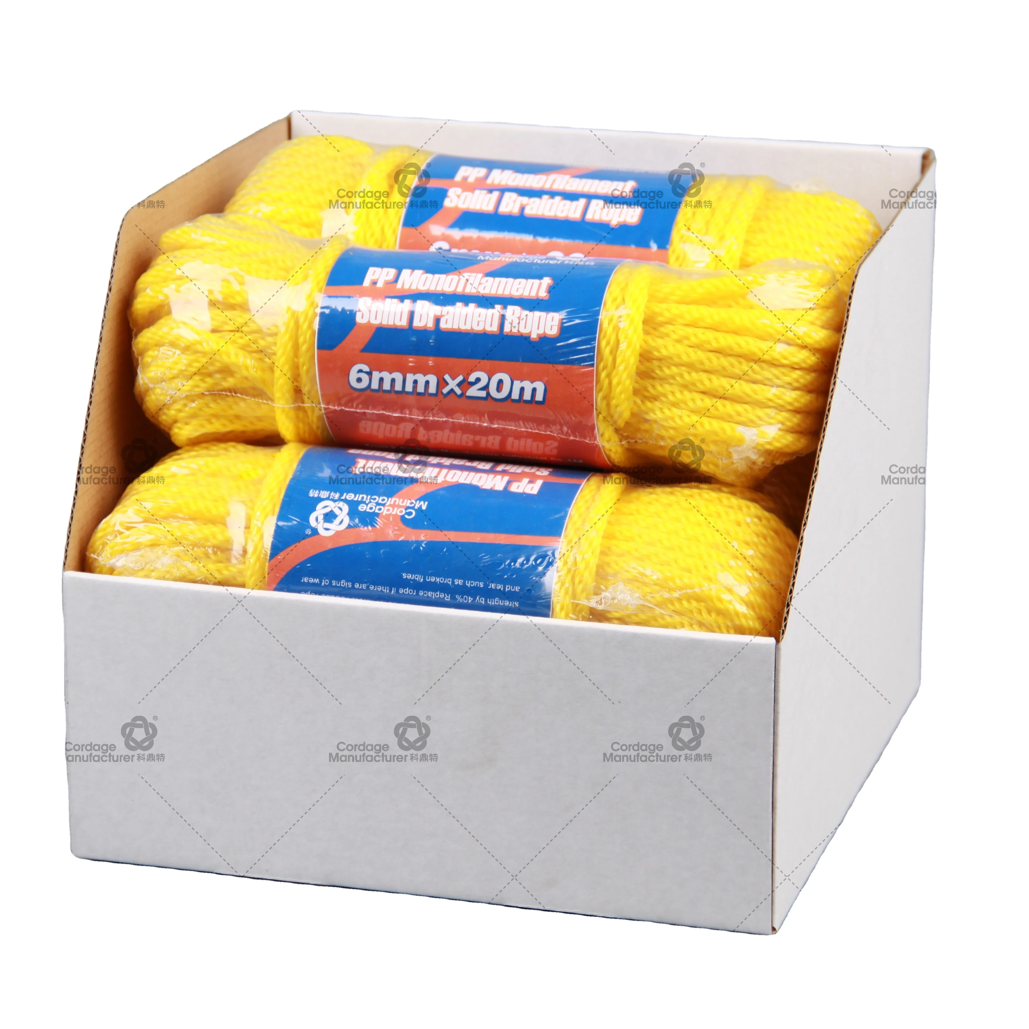 Ski Rope/ 8 strand poly water ski rope pe pp hollow braided ski rope hardware