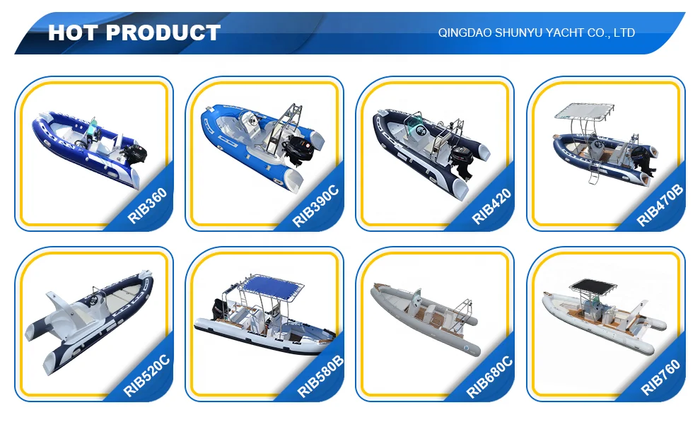 New Sport 4.3m Rib Boat Inflatable Yacht Hypalon Material Carbon Fiber Fiberglass Patrol Leisure Fishing