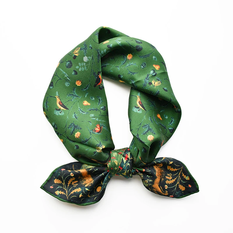 Luxury Square Custom Silk Scarves Custom Printing Pure 100% Silk Scarf For Women